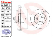 08.D627.11 Brzdový kotouč COATED DISC LINE BREMBO