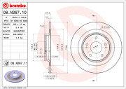 08.N267.11 Brzdový kotouč COATED DISC LINE BREMBO