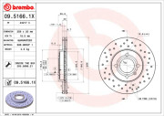 09.5166.1X Brzdový kotouč BEARING DISC LINE BREMBO