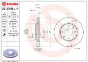 09.5196.11 Brzdový kotouč COATED DISC LINE BREMBO