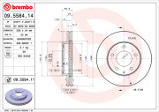 09.5584.11 Brzdový kotouč COATED DISC LINE BREMBO