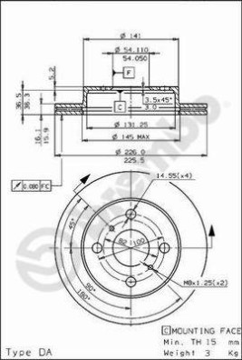 09.5693.10 Brzdový kotouč PRIME LINE BREMBO