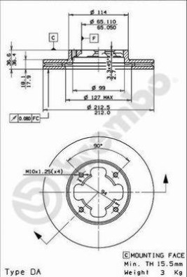 09.5867.10 Brzdový kotouč PRIME LINE BREMBO