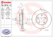 09.5916.10 Brzdový kotouč PRIME LINE BREMBO