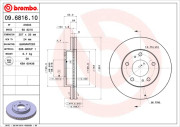 09.6816.10 Brzdový kotouč PRIME LINE BREMBO