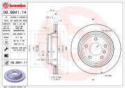 09.6841.11 Brzdový kotouč COATED DISC LINE BREMBO