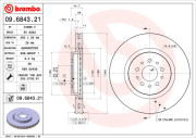 09.6843.21 Brzdový kotouč COATED DISC LINE BREMBO