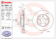 09.6863.10 Brzdový kotouč PRIME LINE BREMBO