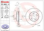 09.6893.11 Brzdový kotouč COATED DISC LINE BREMBO