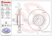 09.7074.11 Brzdový kotouč COATED DISC LINE BREMBO