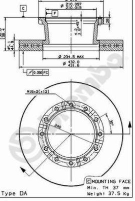 09.7183.50 Brzdový kotouč PRIME LINE BREMBO