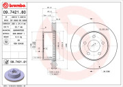 09.7421.80 Brzdový kotouč PRIME LINE BREMBO