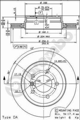 09.7720.11 Brzdový kotouč COATED DISC LINE BREMBO