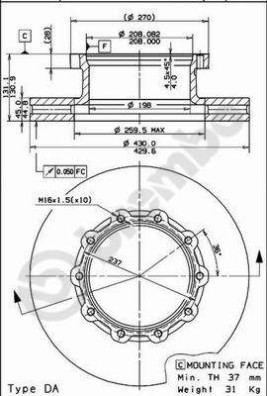 09.8067.10 Brzdový kotouč PRIME LINE BREMBO