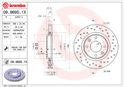 09.8695.1X Brzdový kotouč BEARING DISC LINE BREMBO