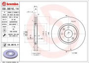 09.9616.11 Brzdový kotouč COATED DISC LINE BREMBO