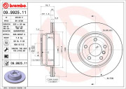 09.9925.11 Brzdový kotouč COATED DISC LINE BREMBO