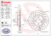 09.A047.11 Brzdový kotouč COATED DISC LINE BREMBO