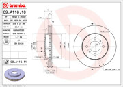 09.A116.10 Brzdový kotouč PRIME LINE BREMBO