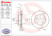 09.A130.20 Brzdový kotouč PRIME LINE BREMBO