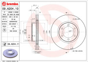 09.A204.10 Brzdový kotouč PRIME LINE BREMBO