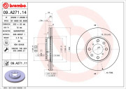 09.A271.11 Brzdový kotouč COATED DISC LINE BREMBO