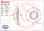 09.A304.10 Brzdový kotouč PRIME LINE BREMBO