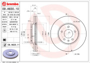 09.A630.10 Brzdový kotouč PRIME LINE BREMBO