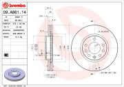 09.A861.14 Brzdový kotouč PRIME LINE BREMBO