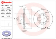 09.A862.10 Brzdový kotouč PRIME LINE BREMBO