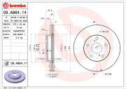 09.A864.11 Brzdový kotouč COATED DISC LINE BREMBO