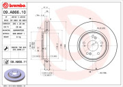 09.A866.10 Brzdový kotouč PRIME LINE BREMBO