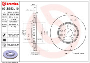 09.B353.10 Brzdový kotouč PRIME LINE BREMBO