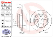 09.B411.11 Brzdový kotouč COATED DISC LINE BREMBO