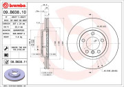 09.B638.10 Brzdový kotouč PRIME LINE BREMBO