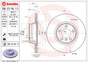 09.C116.11 Brzdový kotouč COATED DISC LINE BREMBO