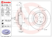 09.C134.11 Brzdový kotouč COATED DISC LINE BREMBO