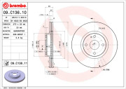 09.C136.10 Brzdový kotouč PRIME LINE BREMBO