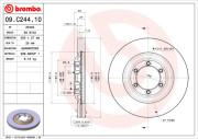 09.C244.10 Brzdový kotouč PRIME LINE BREMBO