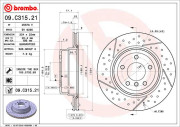 09.C315.21 Brzdový kotouč COATED DISC LINE BREMBO