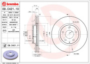 09.C421.11 Brzdový kotouč COATED DISC LINE BREMBO