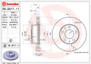 09.D017.11 Brzdový kotouč COATED DISC LINE BREMBO