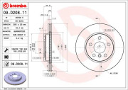 09.D208.11 Brzdový kotouč COATED DISC LINE BREMBO