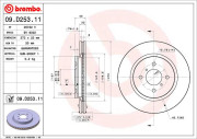 09.D253.11 Brzdový kotouč COATED DISC LINE BREMBO