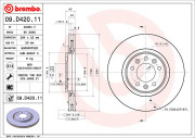 09.D420.11 Brzdový kotouč COATED DISC LINE BREMBO