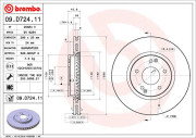 09.D724.11 Brzdový kotouč COATED DISC LINE BREMBO