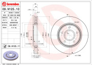 09.N125.10 Brzdový kotouč PRIME LINE BREMBO