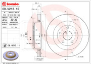 09.N213.11 Brzdový kotouč COATED DISC LINE BREMBO