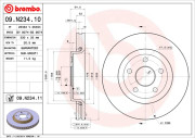 09.N234.11 Brzdový kotouč COATED DISC LINE BREMBO