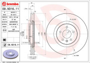 09.N316.11 Brzdový kotouč COATED DISC LINE BREMBO